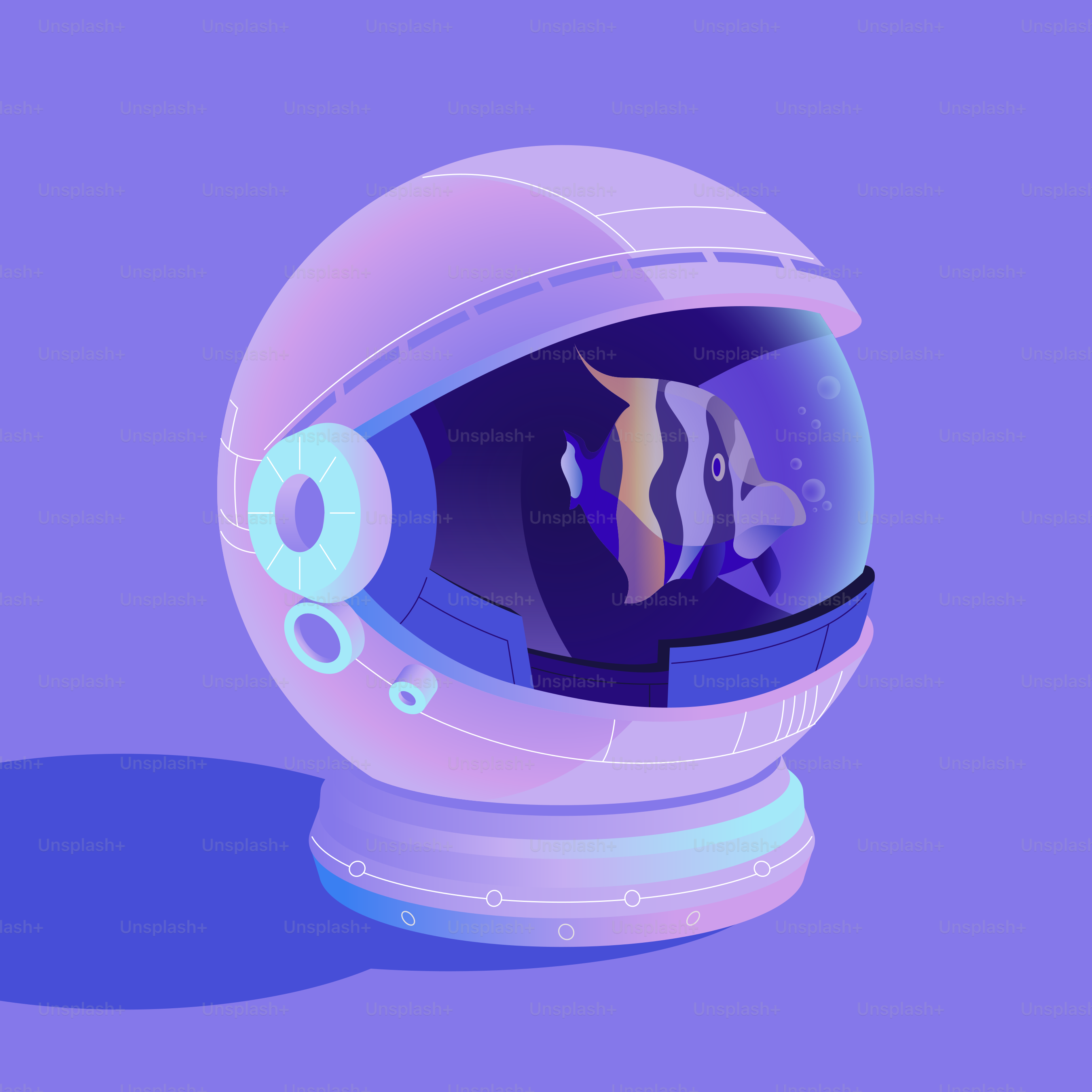 A fish in an astronaut helmet