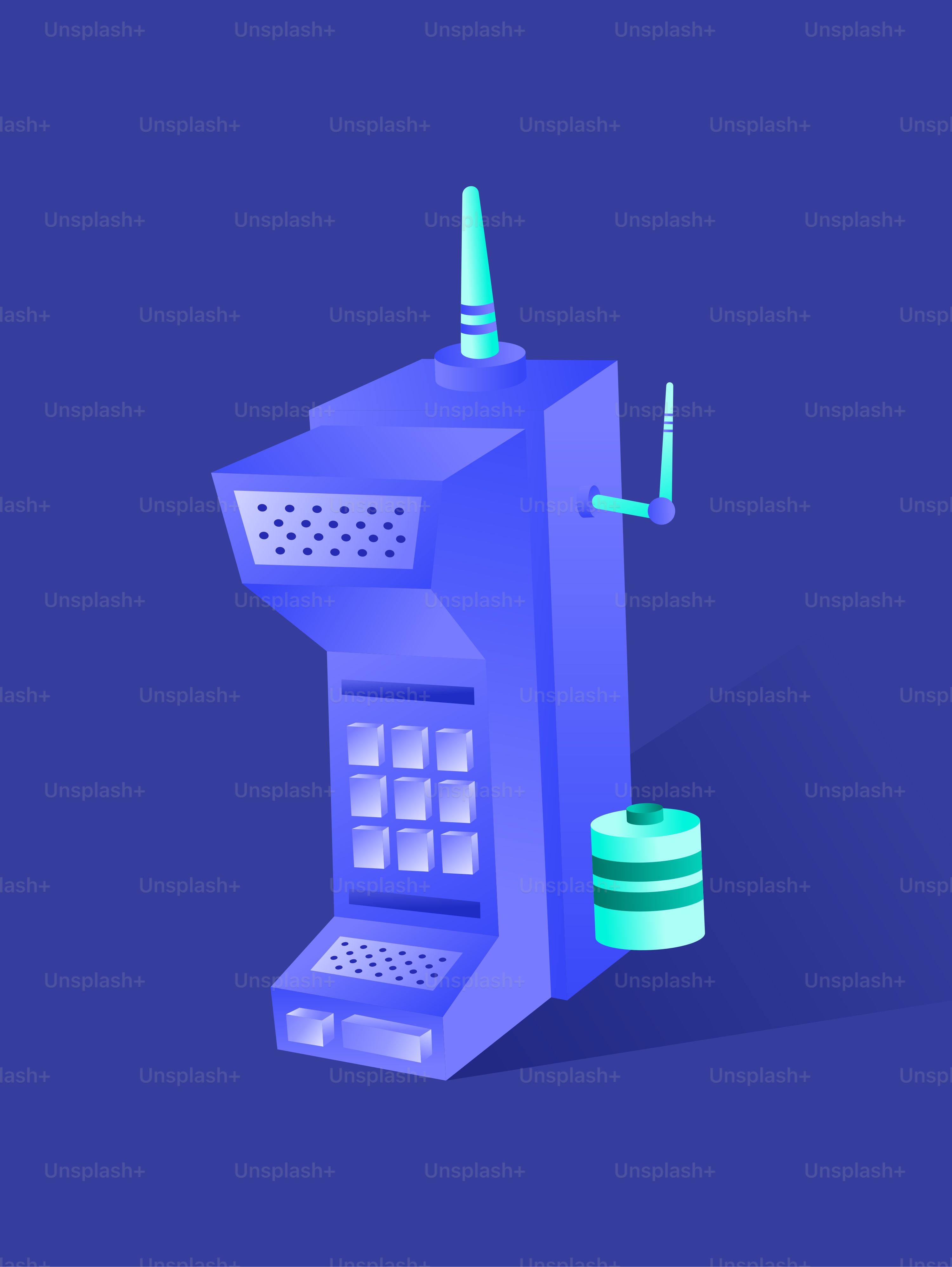 Retro cell phone with antennas and antenna and antenna