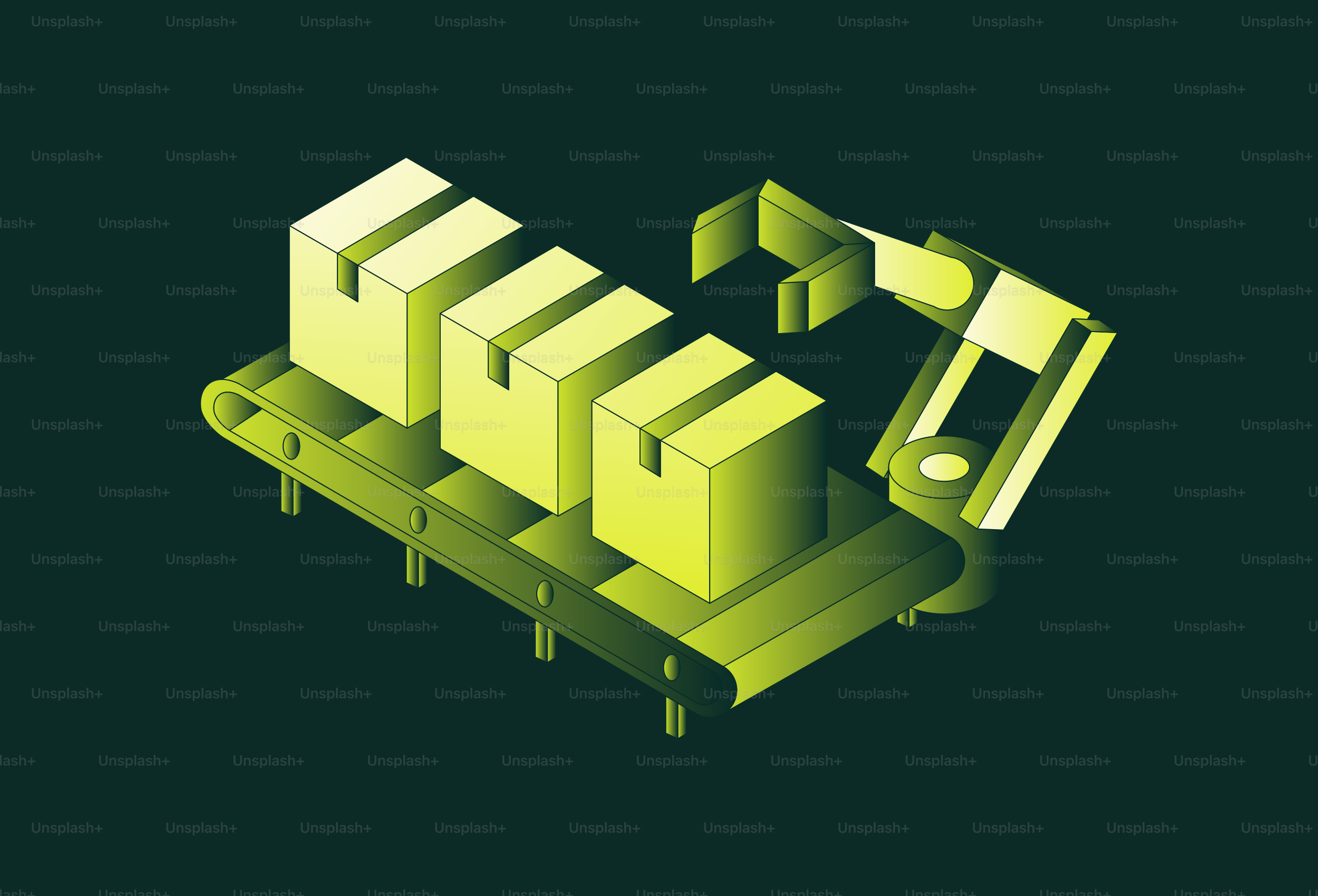 Robotic arm moving boxes on a conveyor belt vector – Technology Image ...