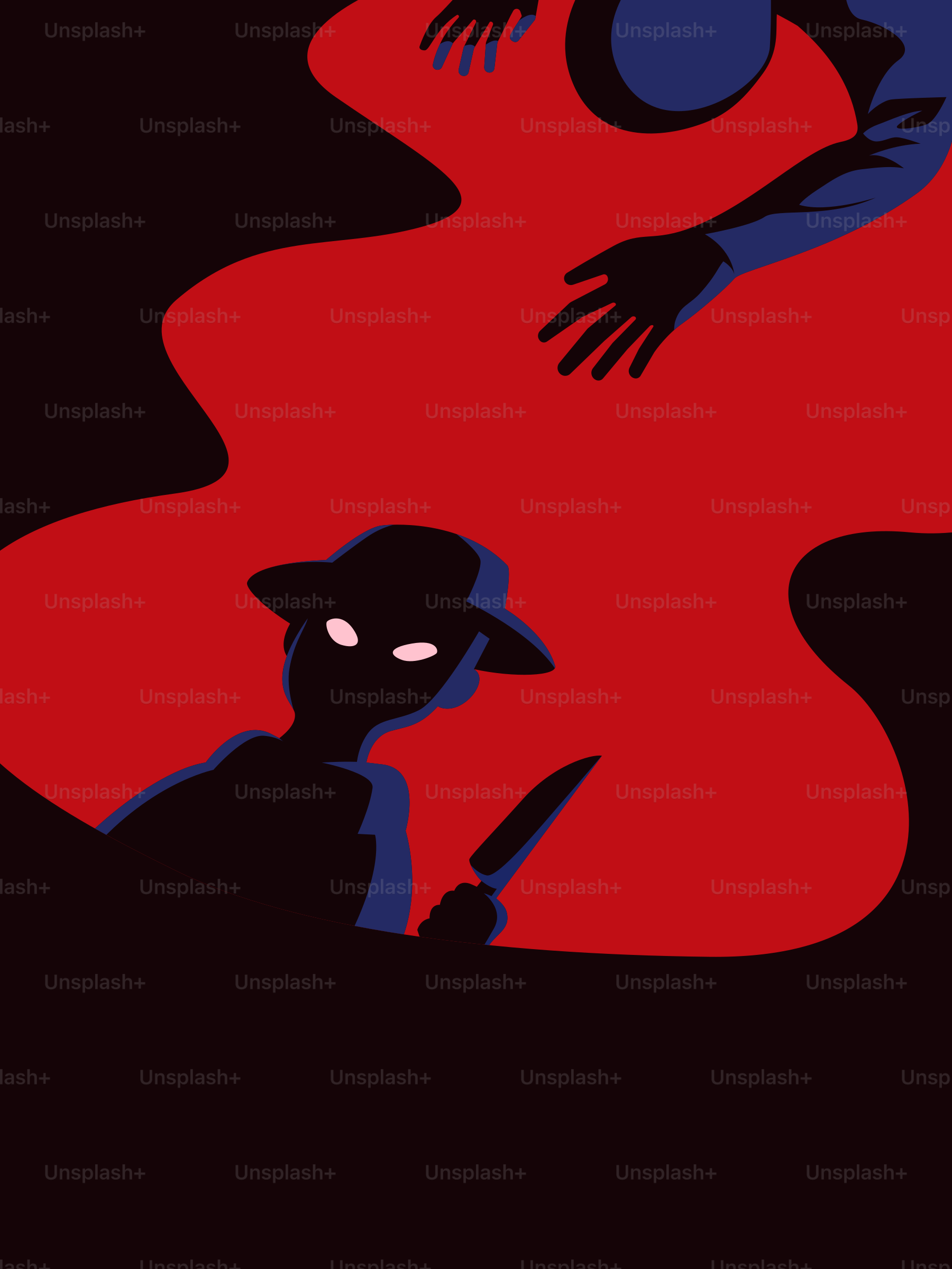 칼과 피를 든 사람의 실루엣. 벡터 – Unsplash의 그림 이미지, image size:3000x4000