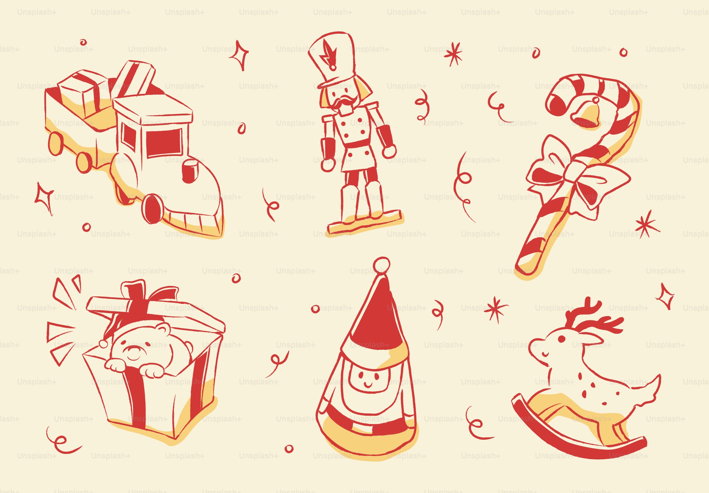 Christmas cookies shaped like toys and santa.