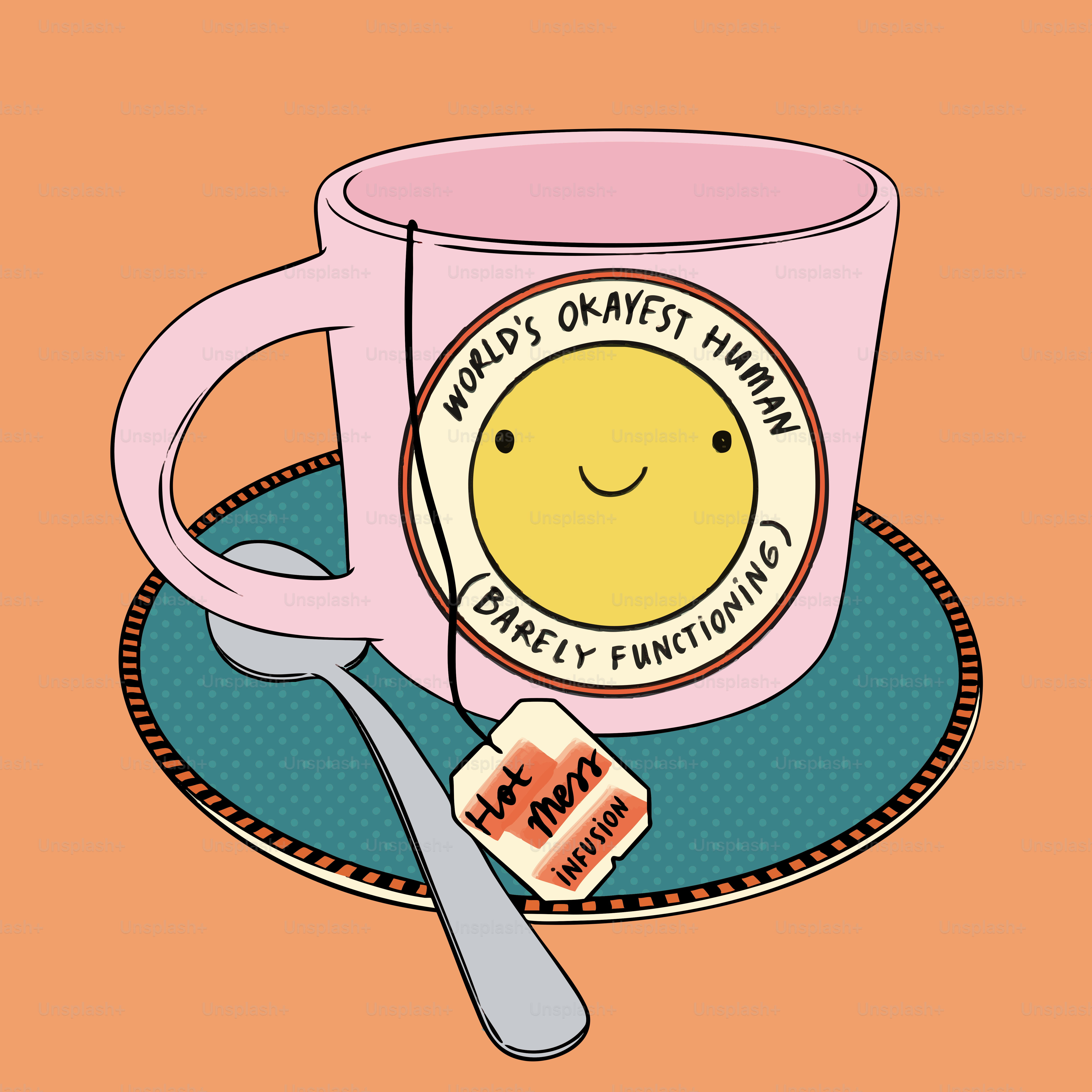 Rosa Tasse mit dem Text "world's okayest human".