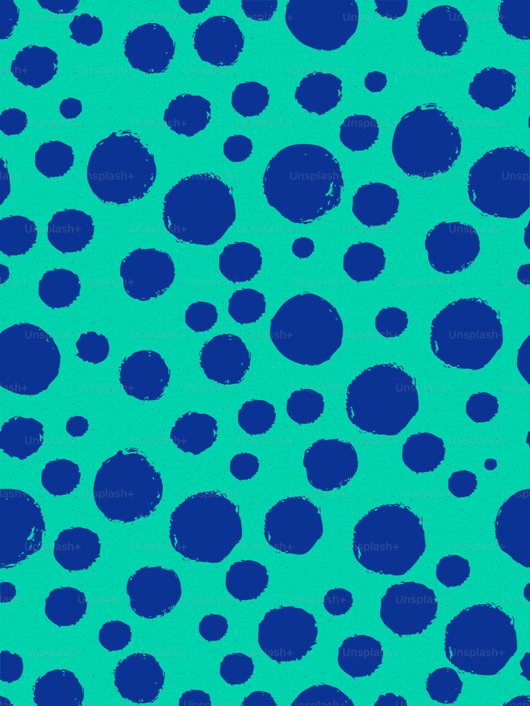 Pois bleus sur fond turquoise