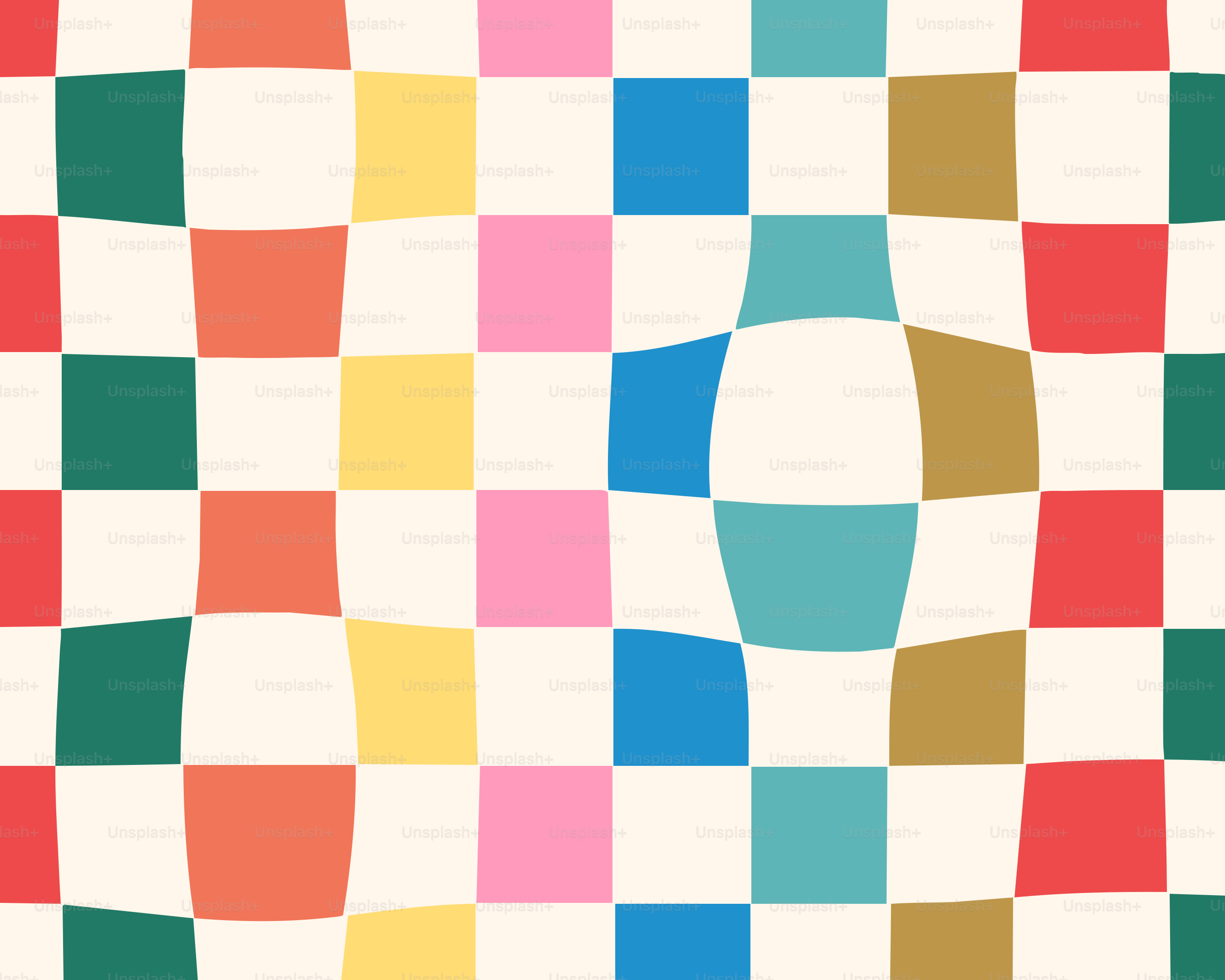 Colorful checkered pattern with distorted squares