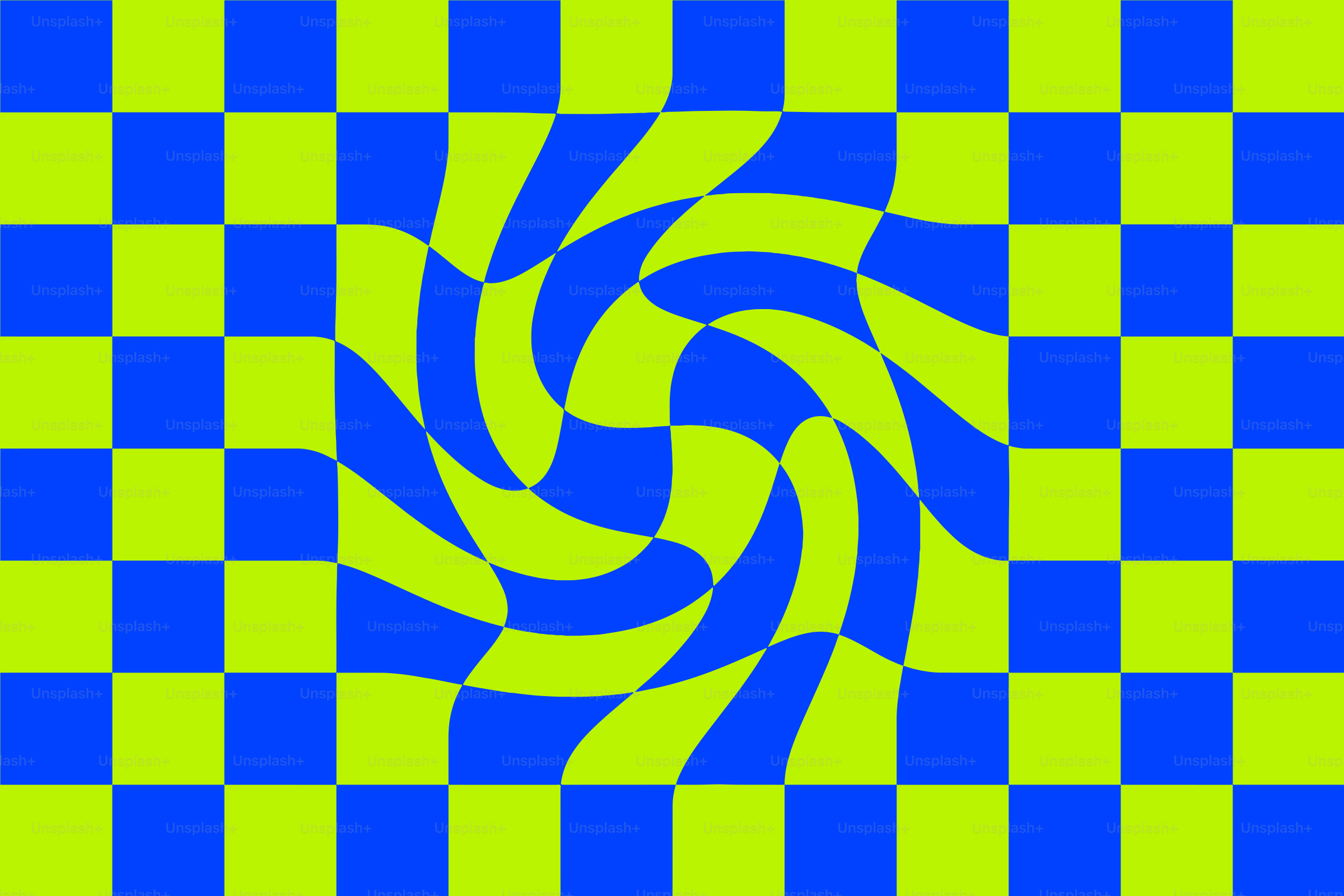 Swirling blue and green checkerboard pattern