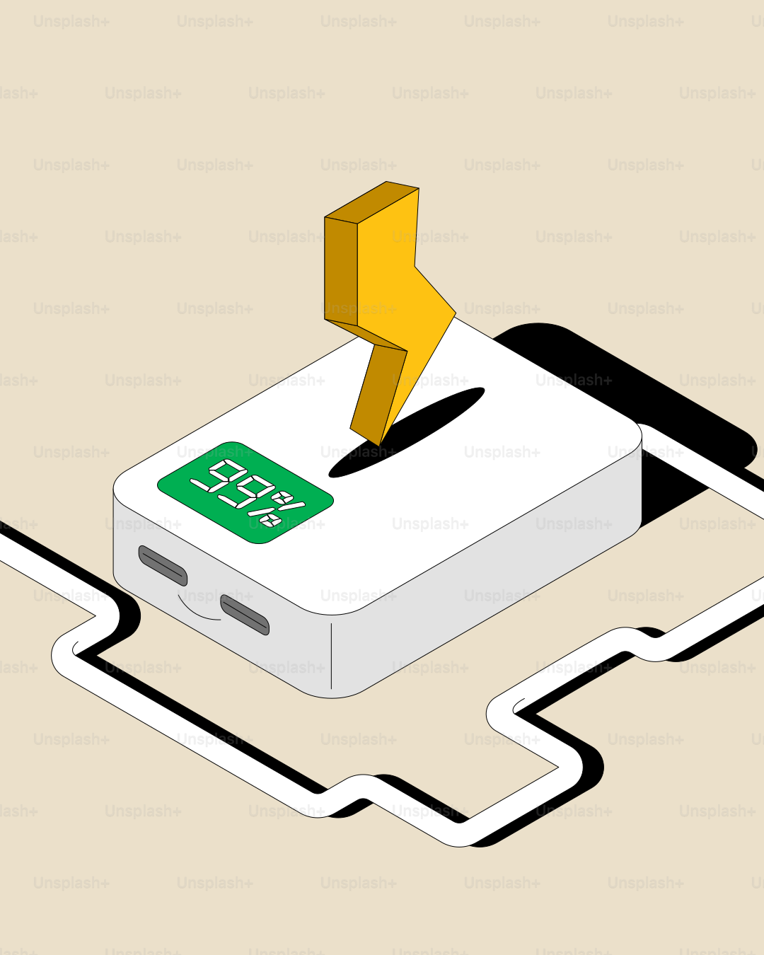 Cargando en power bank con indicador de batería al 99%.