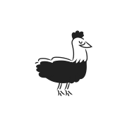 Gambar hitam putih sederhana dari seekor ayam