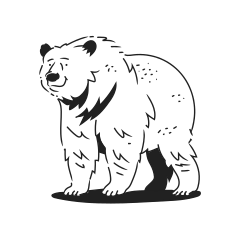 A cartoon drawing of a fluffy white bear.