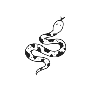 A stylized black and white drawing of a snake. vector – Animal Image on ...