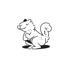 A cute cartoon squirrel with a hat