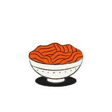 Bowl of orange noodles with wavy texture