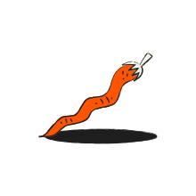 Un solo chile naranja proyectando una sombra