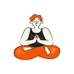 A person meditating in a lotus position.