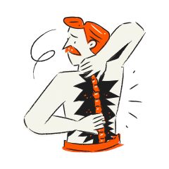 Homme avec douleurs à la colonne vertébrale et au dos