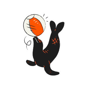 Seal balancing a ball on its nose