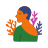 Stylized person with colorful coral elements