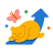 A sleeping bear on a blue arrow with a butterfly.