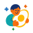 Person hugging a fried egg with stars