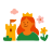 Princess with crown and castle illustration.
