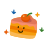 Sepotong kue lucu dengan ceri di atasnya.