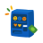 Distributore automatico blu con emoji e cuori