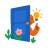 Person peeking through blue door with lightbulb