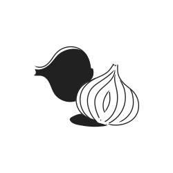 양식화된 양파 2개, 실루엣 1개.