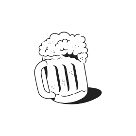 A mug of frothy beer with a shadow