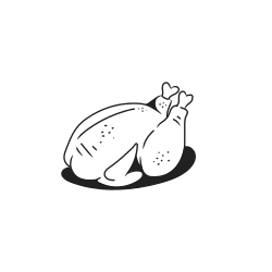 A whole roasted chicken on a white background