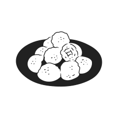 Assiette de plats ronds et texturés