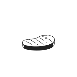 A simple drawing of a steak