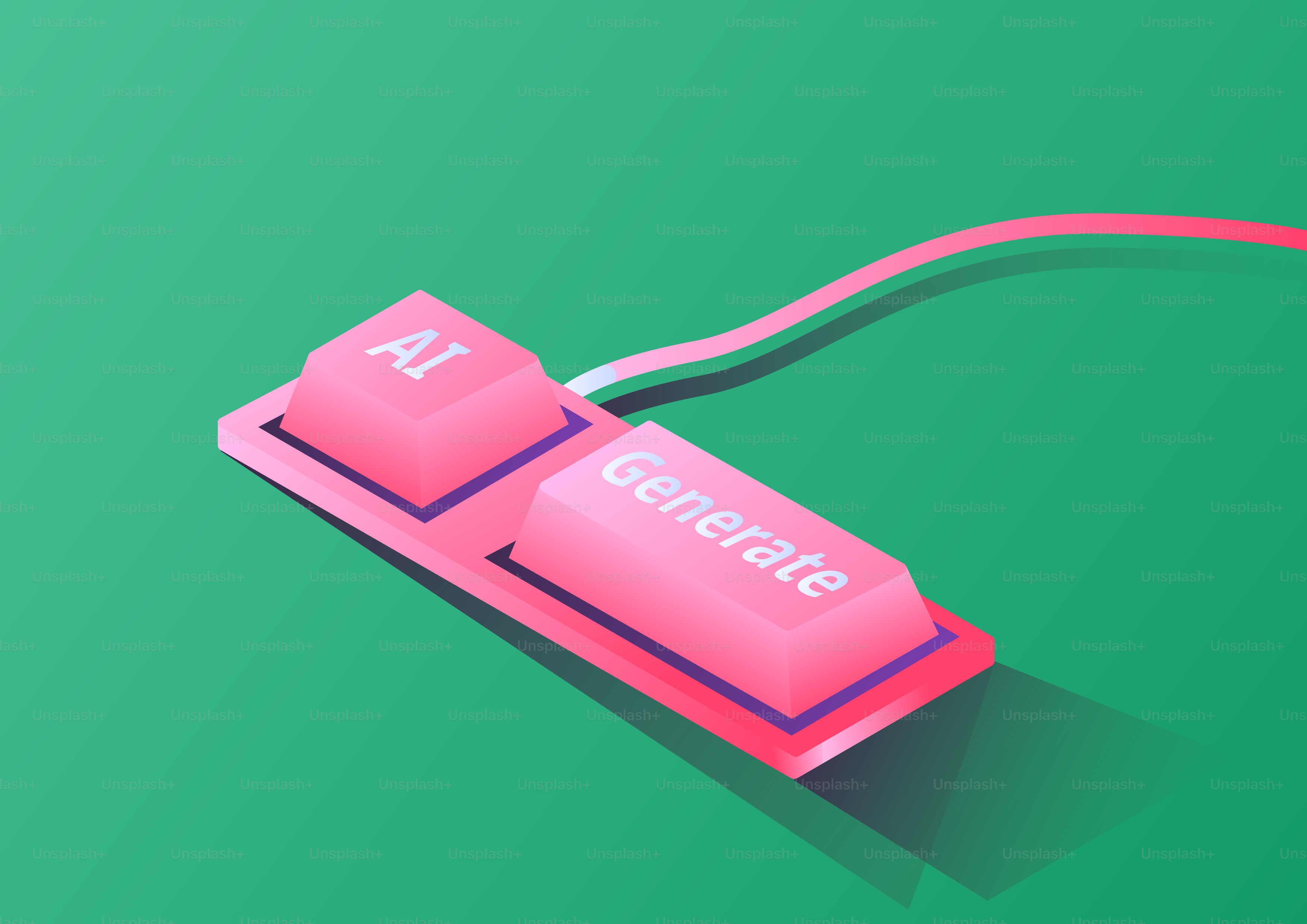 Générer des boutons IA roses sur fond vert