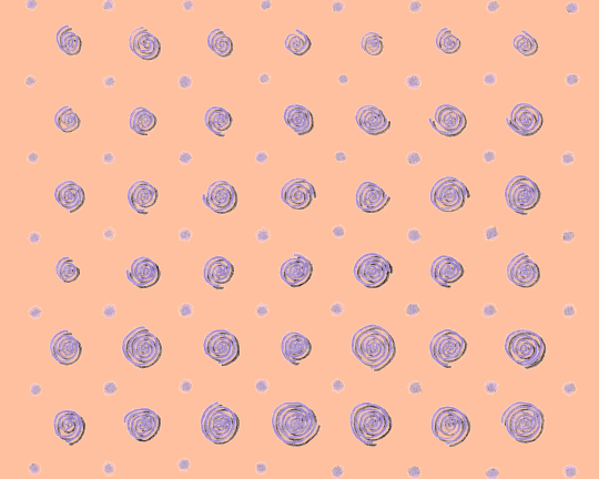 Pale orange background with scattered purple circles