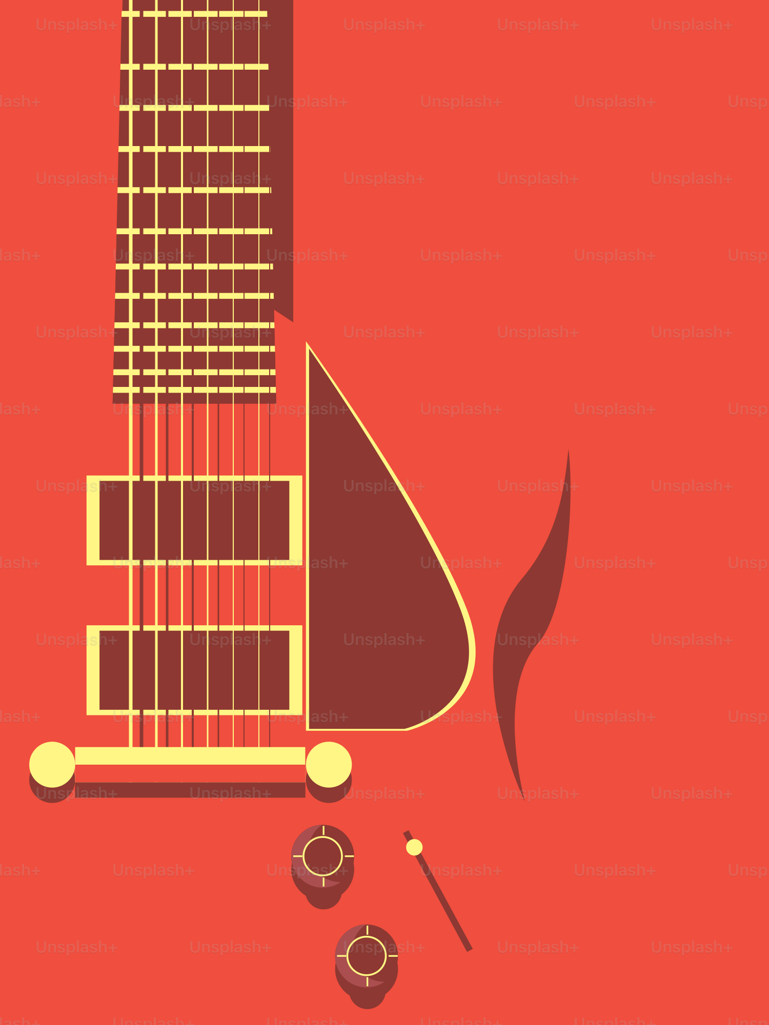 Close-up de um corpo vermelho de guitarra elétrica