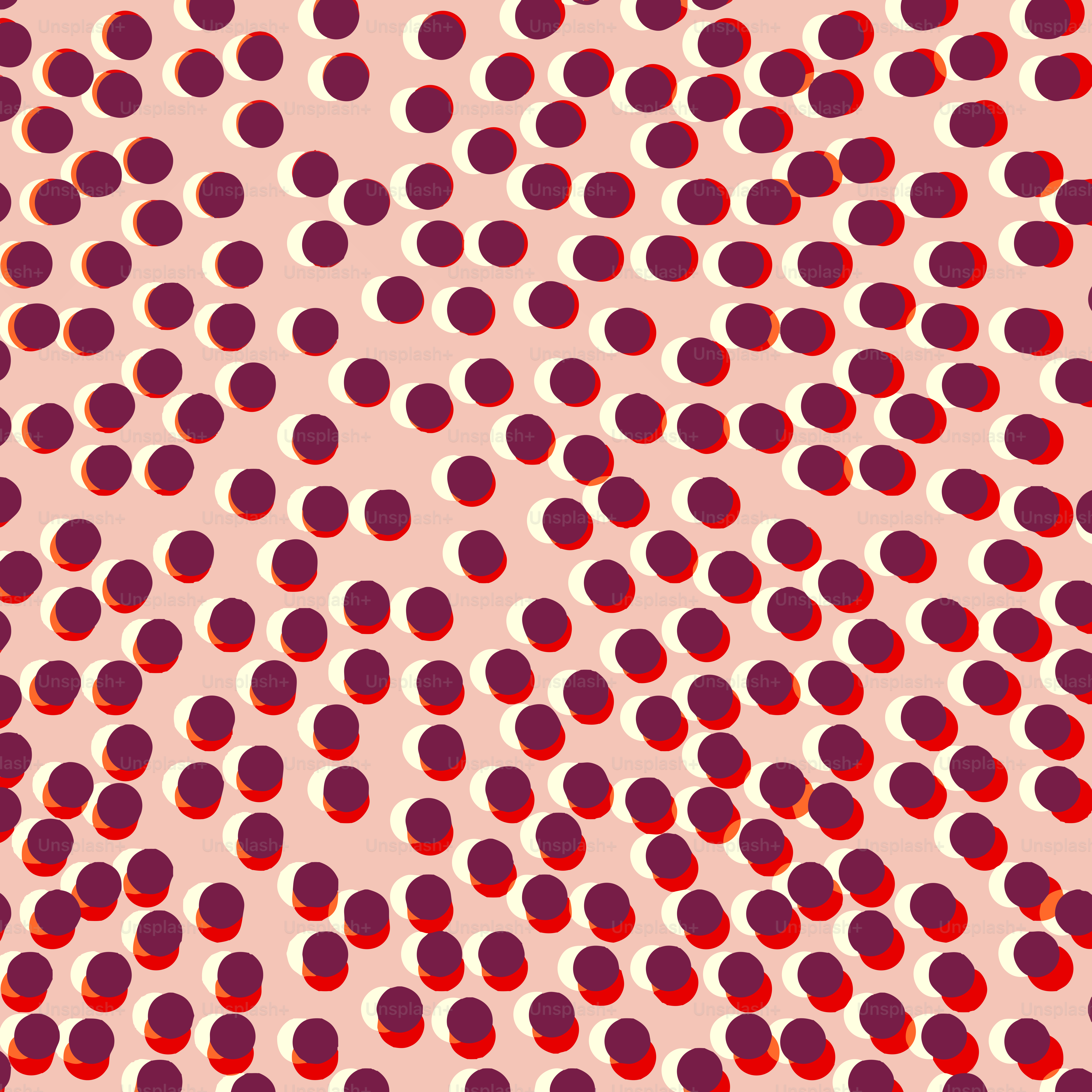 Pink background with repeating dark red dots pattern