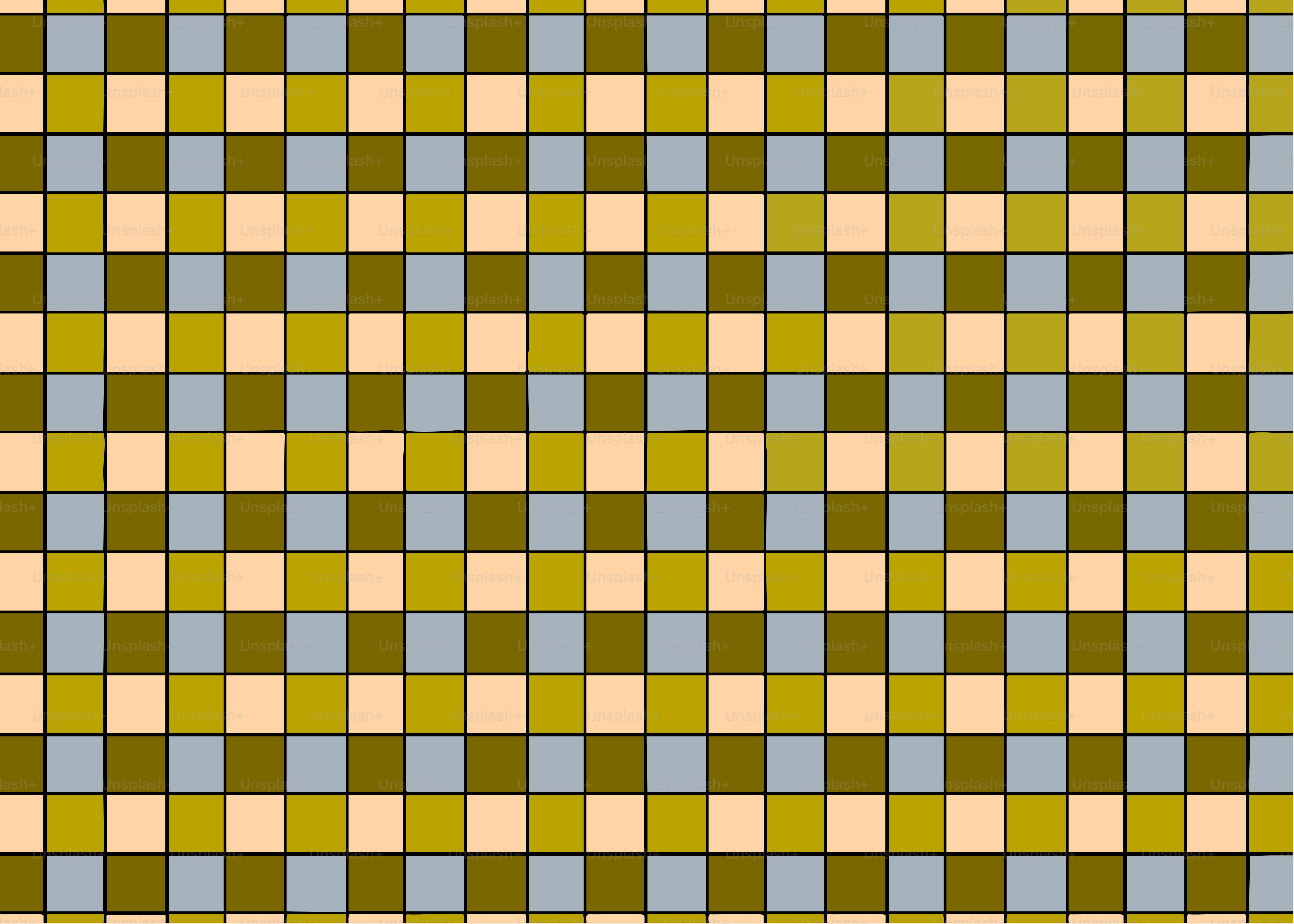 A checkered pattern of beige, green, and blue squares.