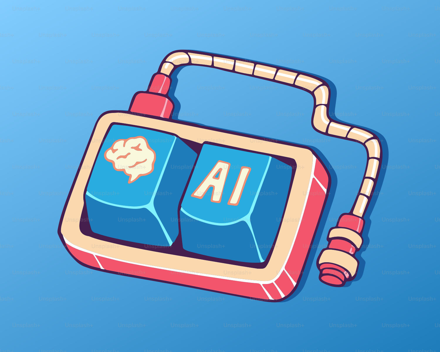 Two buttons, one with a brain, one with ai.