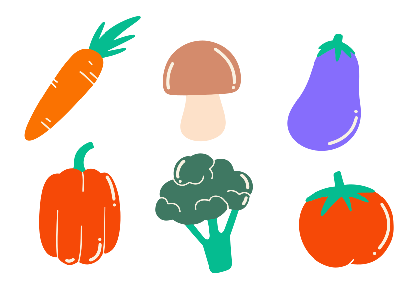 Assortimento di verdure colorate su sfondo bianco