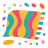 Colorful blanket with abstract shapes and dots