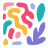Colorful abstract shapes on a white background