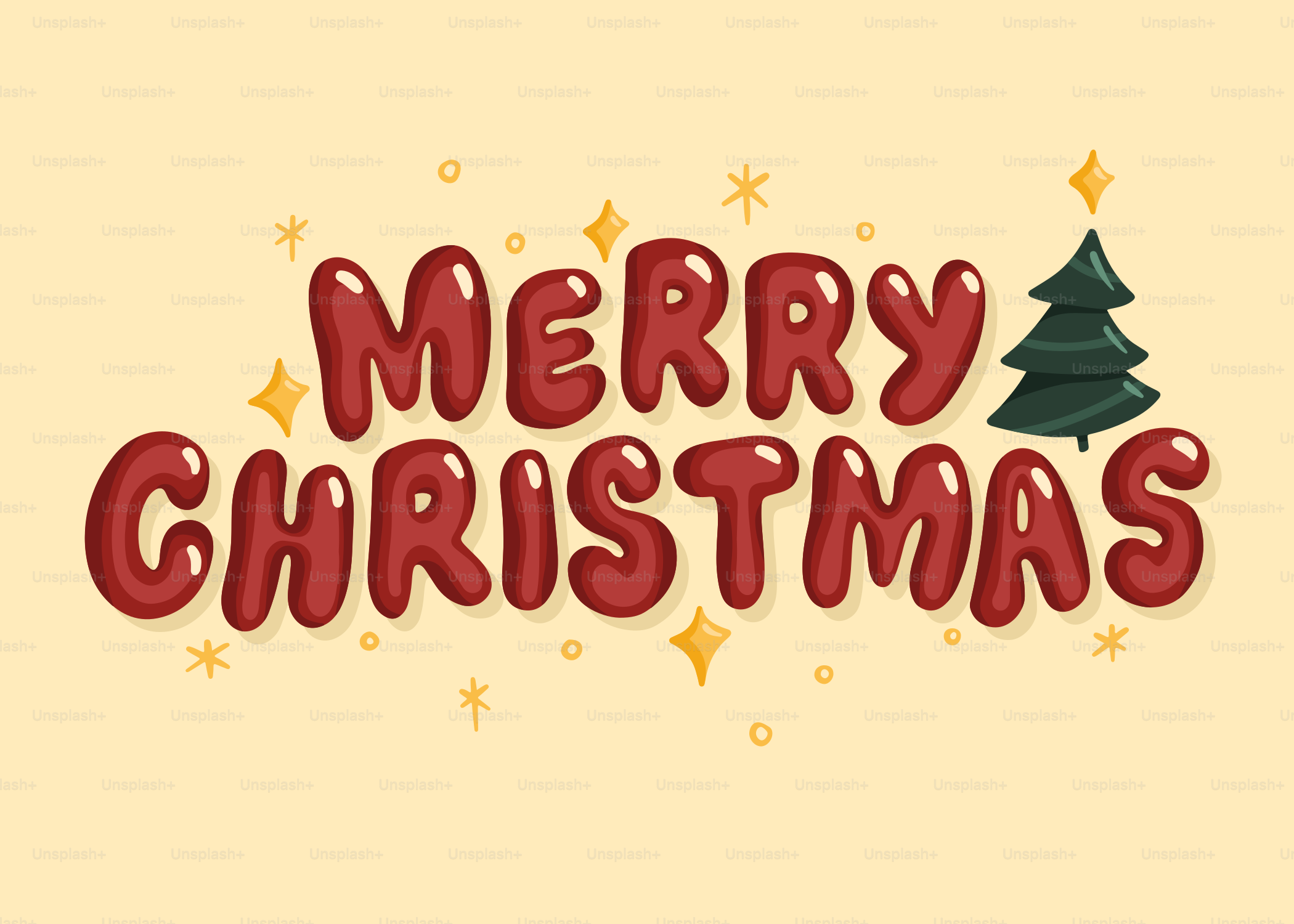 Merry christmas text with festive decorations