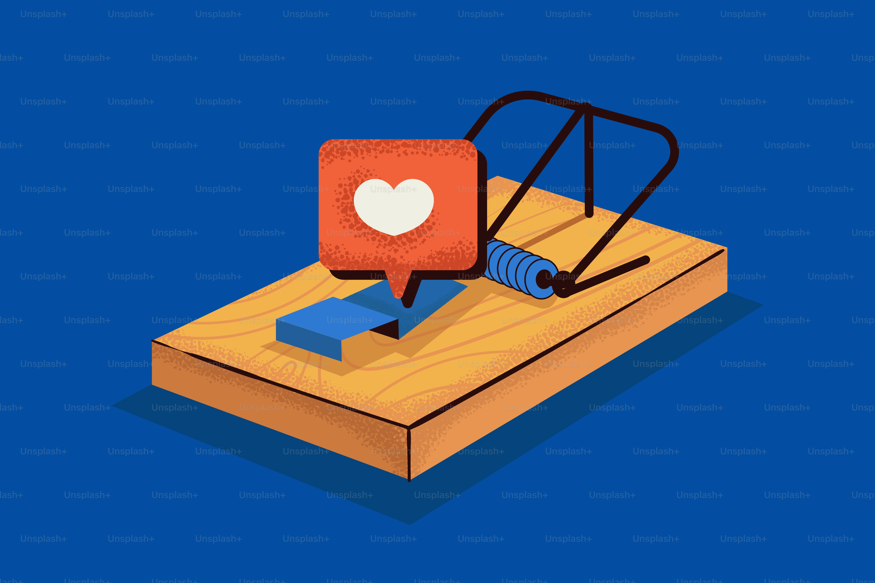Social media like icon on a mouse trap