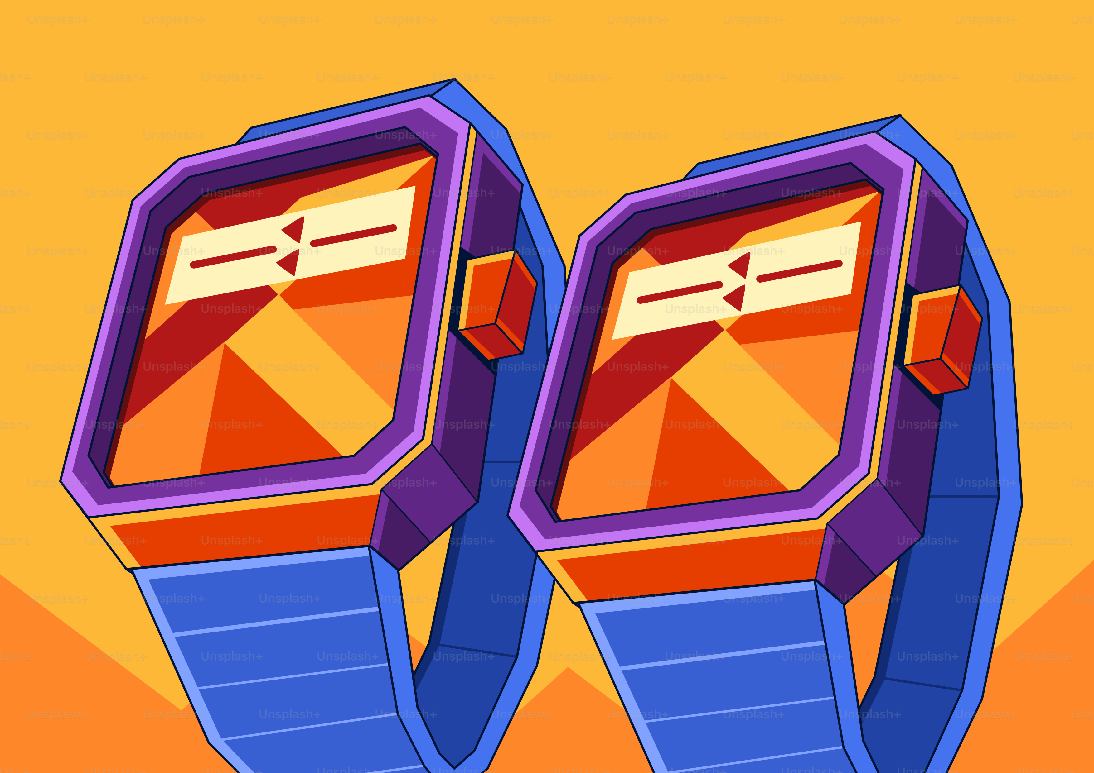 Zwei Retro-Digitaluhren mit blauen Armbändern