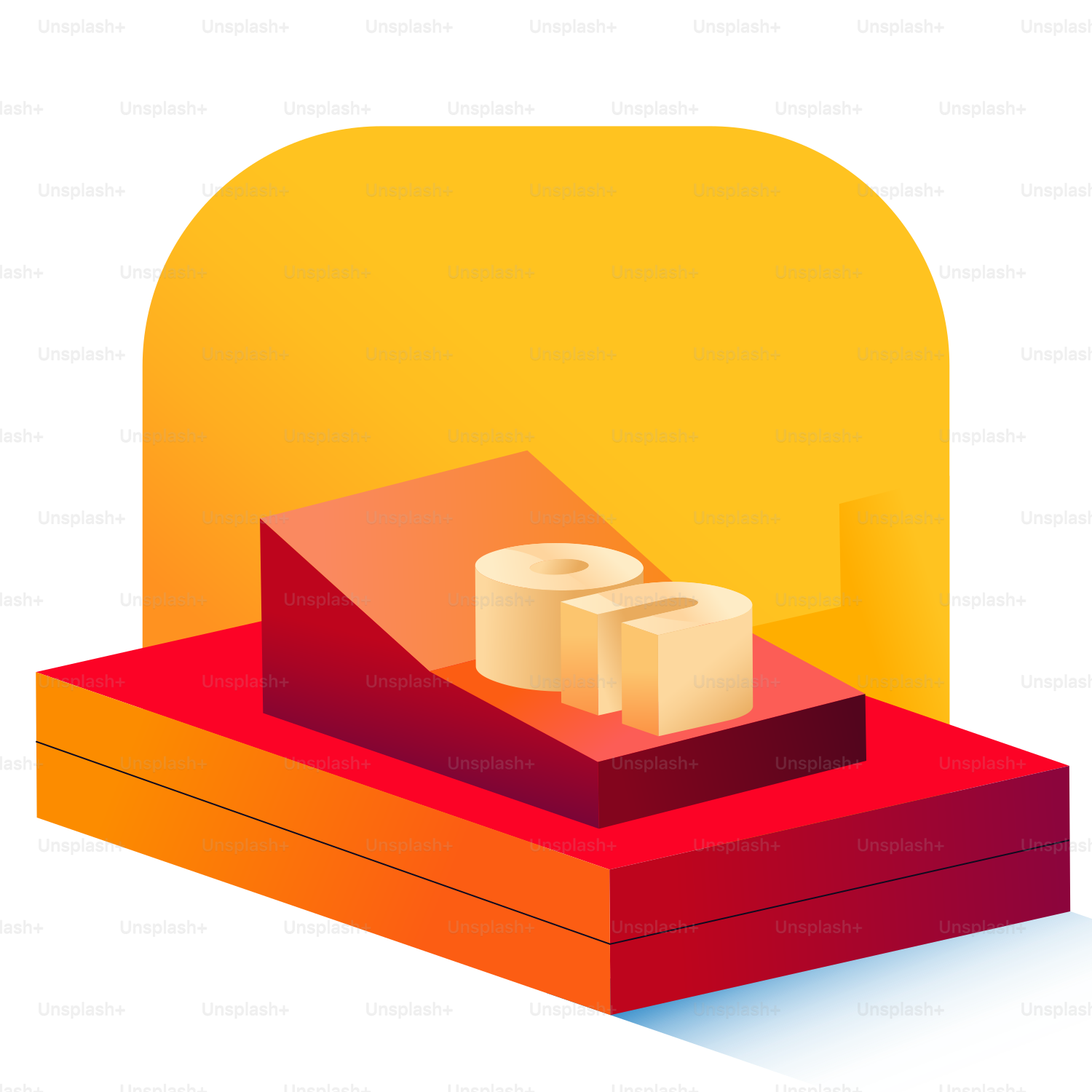 Abstrakte geometrische Formen mit warmen Farbverläufen.