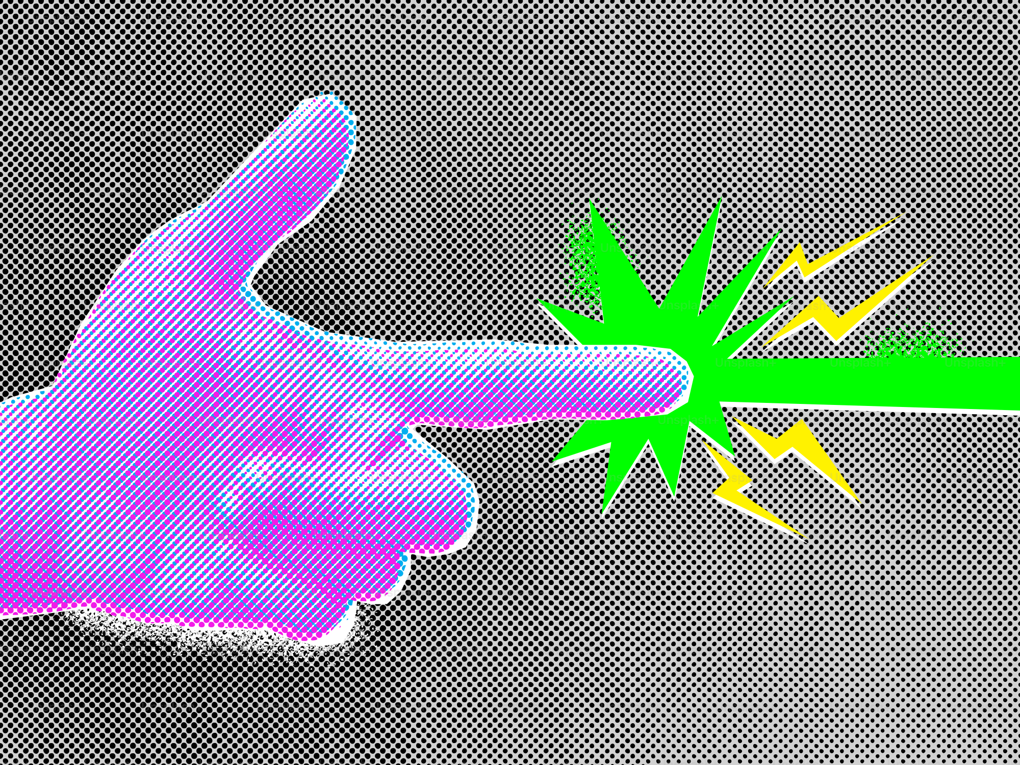 Pink hand pointing at a green laser beam. vector – Texture Image on ...
