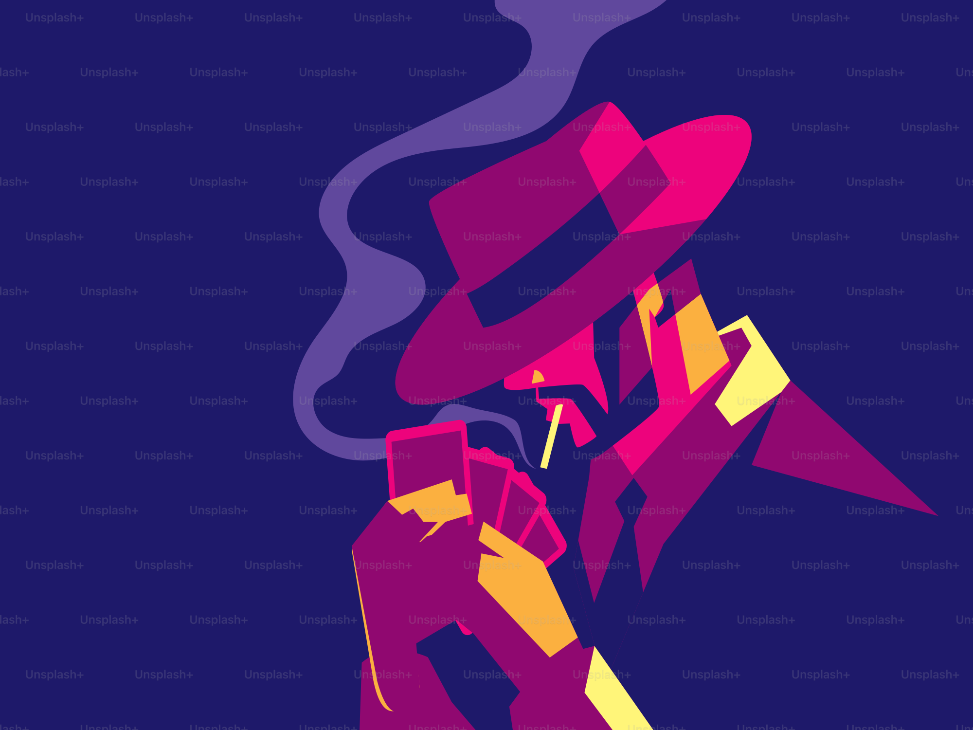 Man in hat smoking, playing cards