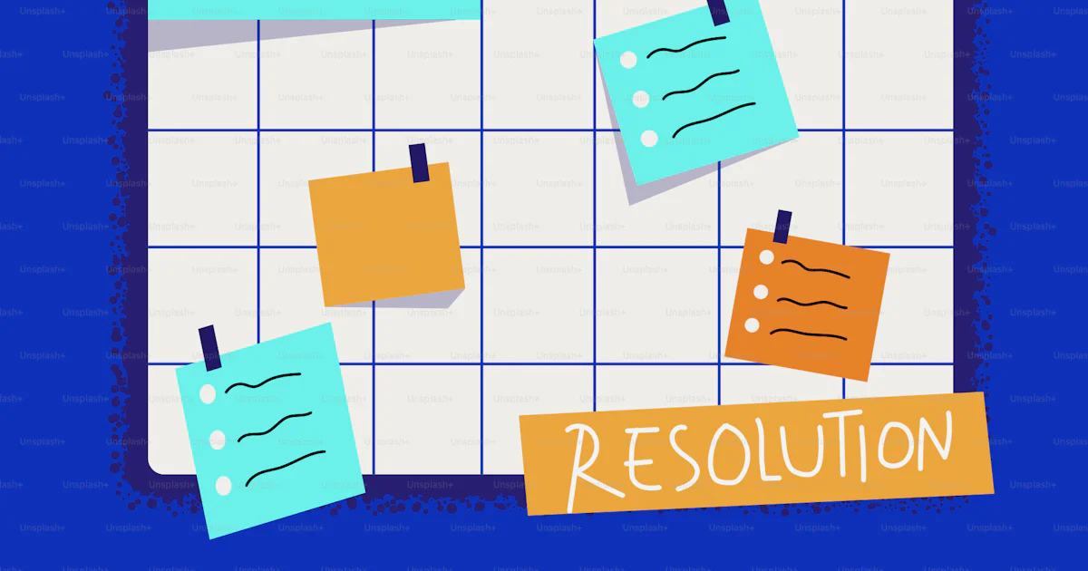 Calendar with january and resolution notes vector – Illustration Image ...