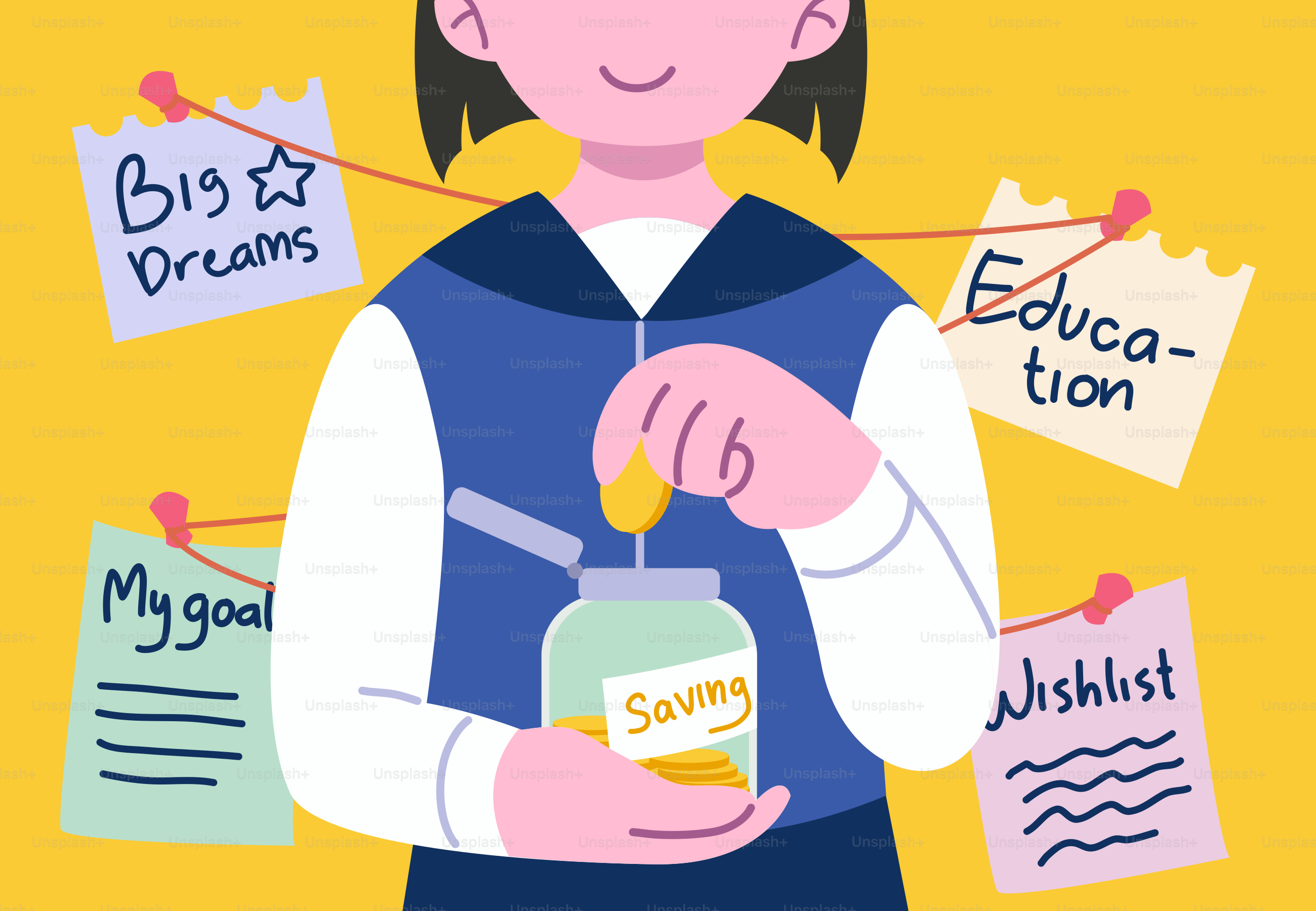 夢や目標のためにお金を貯める人。