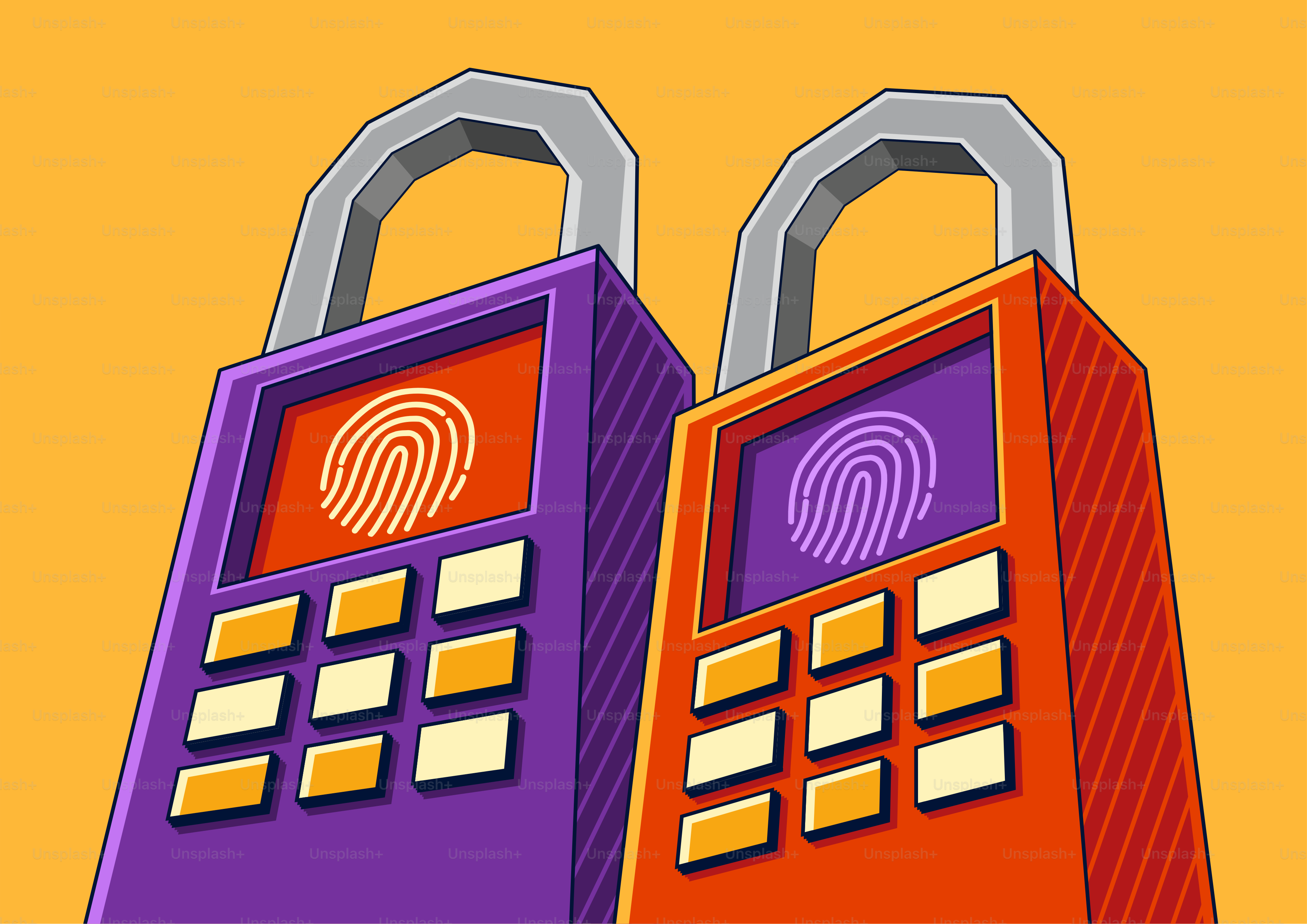 Two digital locks with fingerprint scanners