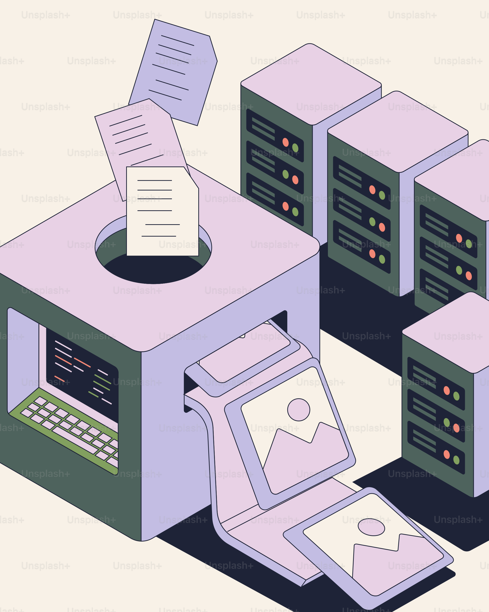 Data processing machine generating images from documents